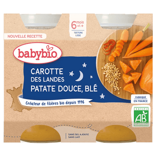 Babybio Petit Pot Bio Carotte Patate Douce Blé 6 Mois+