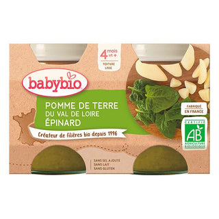 Babybio Petit Pot Bio Pomme de Terre et Épinard 2x130g