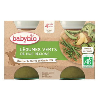 Babybio Petit Pot Légumes Verts Bio 2x130G