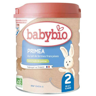 BabyBio Primea 2 Lait Infantile Bio Sans Huile de Palme 6-12 Mois 800g