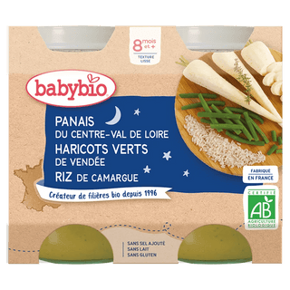 Babybio Purée de Panais, Haricots Verts et Riz Bio 8 mois+