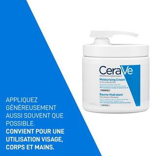 CeraVe Baume Hydratant Nourrissant avec Pompe pour Peau Sèche à Très Sèche - 454g