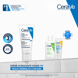 CeraVe Crème Hydratante Visage - Peaux Normales à Sèches 52ml