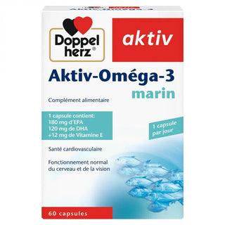 Doppel herz Aktiv Oméga - 3 Marin 60 Capsules - Santé & Bien - être