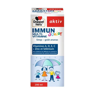 Doppel Herz Immunité Multi - Vitamine Junior Sirop Goût Ananas – 200ml