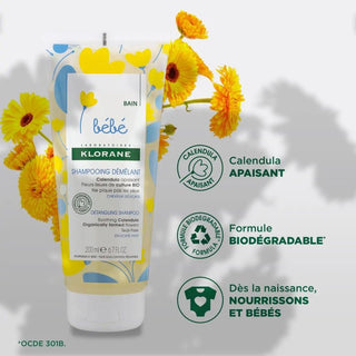 Klorane Bébé Shampooing Doux Démêlant au Calendula 200 ml