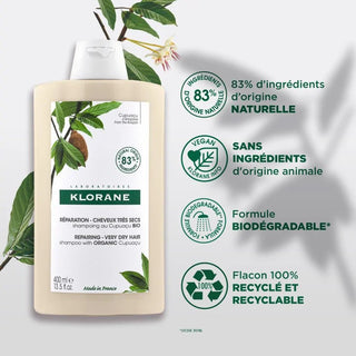 Klorane Shampoing Réparation au Cupuaçu BIO 400 ml