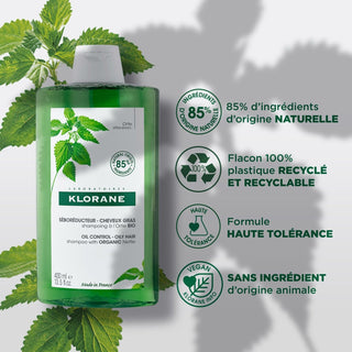 Klorane Shampoing Séboréducteur à l'Ortie BIO - Cheveux Gras 400ml