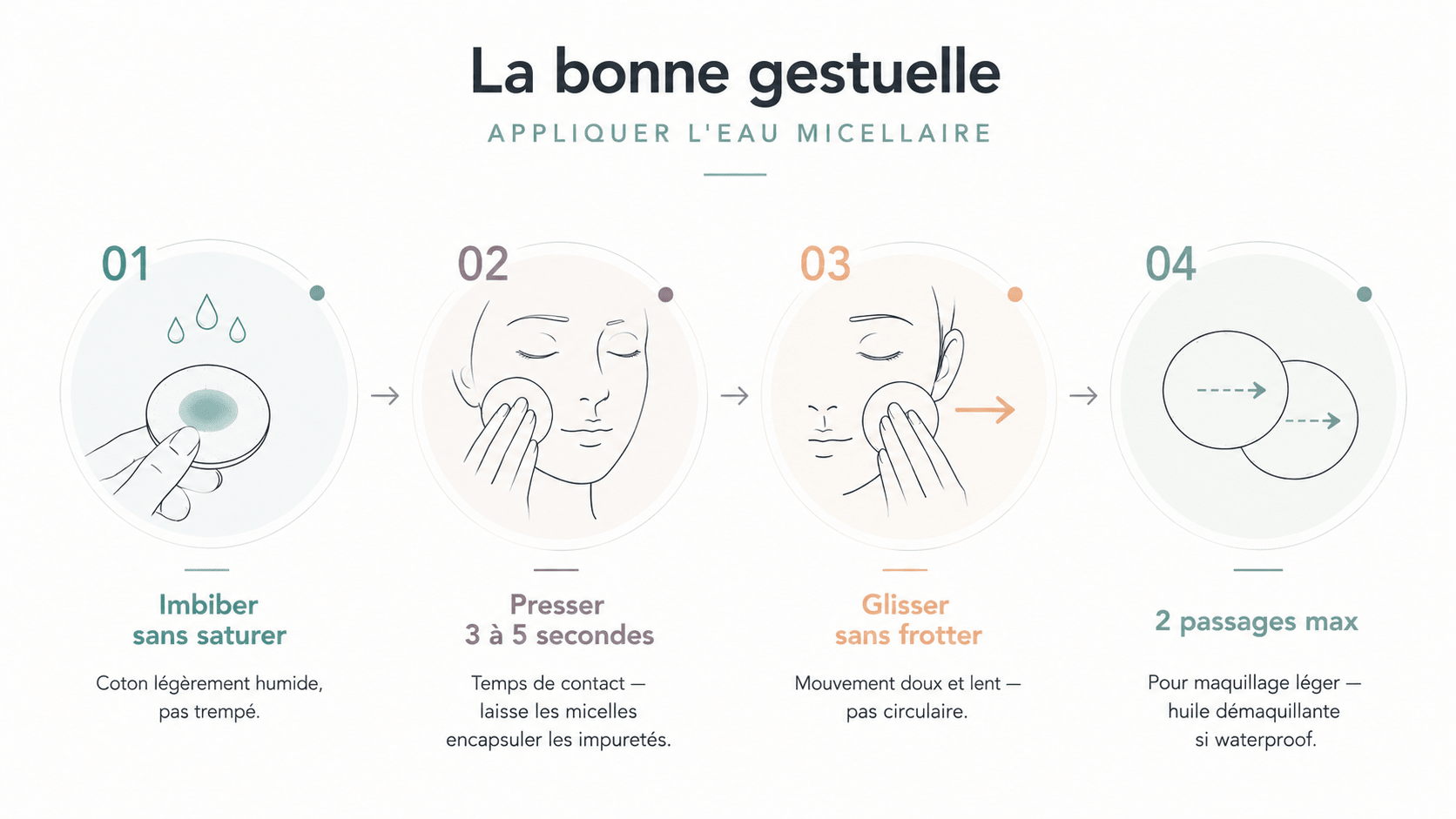 La bonne gestuelle de l'eau micellaire