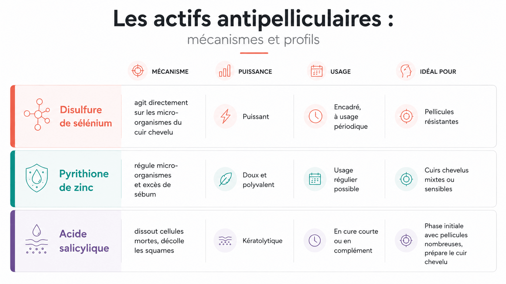 Les actifs anti-pelliculaires