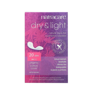 Natracare Serviettes Hygiéniques Dry & Light Slim - Incontinence Légère - 20 unités