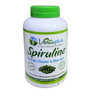 VertuPlus Spiruline 500 mg - Énergie et Vitalité - 200 Comprimés