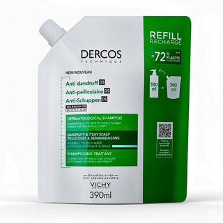 Vichy Dercos Eco - Recharge Shampooing Antipelliculaire Cheveux Normaux à Gras 390ml