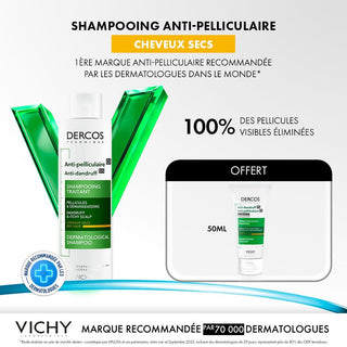 Vichy Dercos Shampoing Traitant Anti - Pelliculaire pour Cheveux Secs 200ml