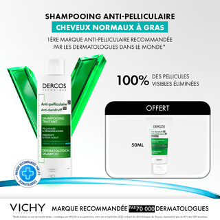 Vichy Dercos Shampooing Anti - Pelliculaire Cheveux Normaux à Gras 200ml