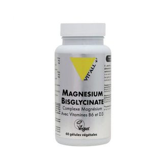 Vitall+ Magnésium Bisglycinate avec Vitamines B6 et D3 - 60 Gélules